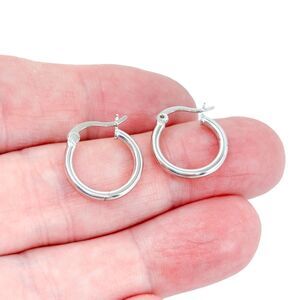 Vintage Sterling Silver 925 1.5cm Classic Hoop Earrings
